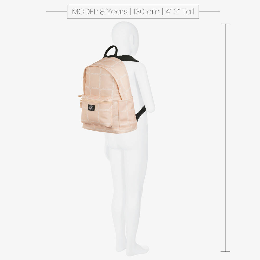 Calvin Klein-Pale Pink CK Logo Backpack (40cm) | Childrensalon
