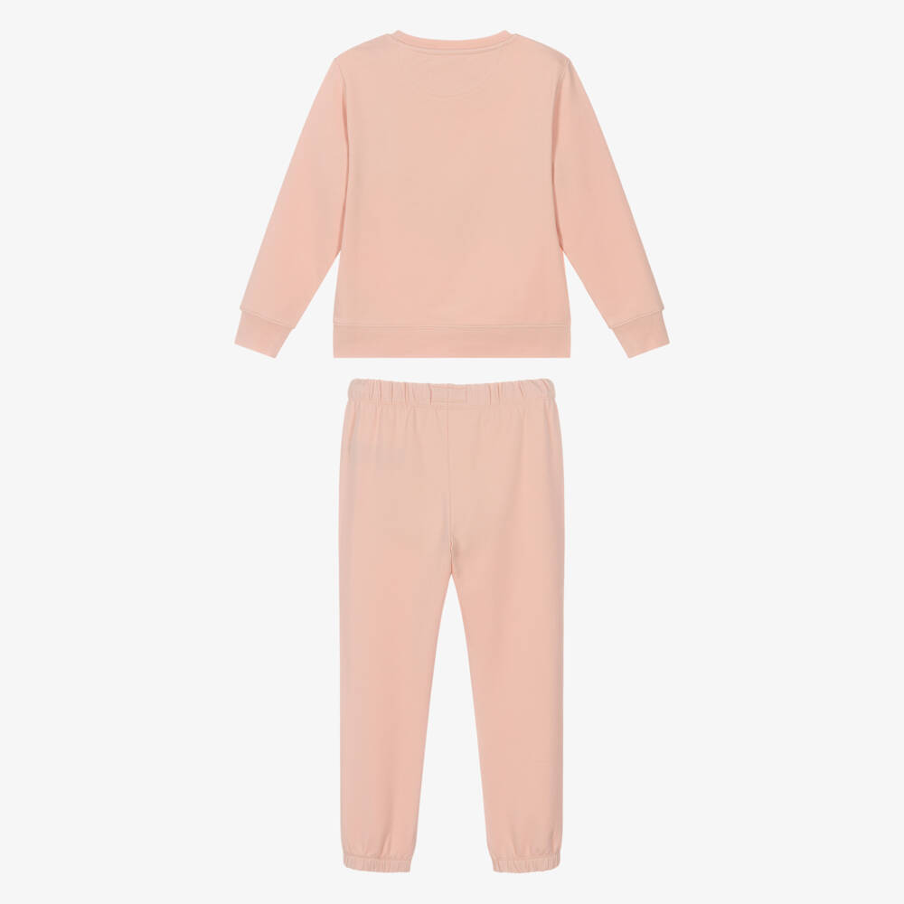 Calvin Klein-Pale Pink Cotton Monogram Logo Tracksuit | Childrensalon