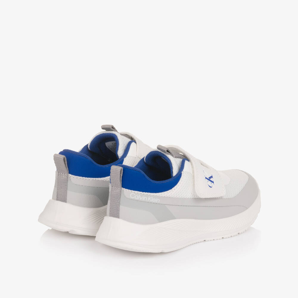 Calvin Klein-Кроссовки белые из сетки с застежкой на липучке | Childrensalon