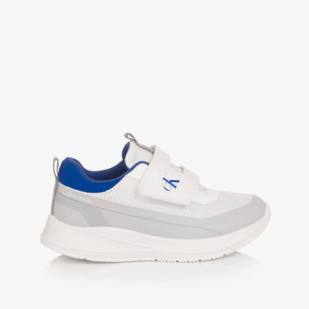 Calvin Klein-Кроссовки белые из сетки с застежкой на липучке | Childrensalon
