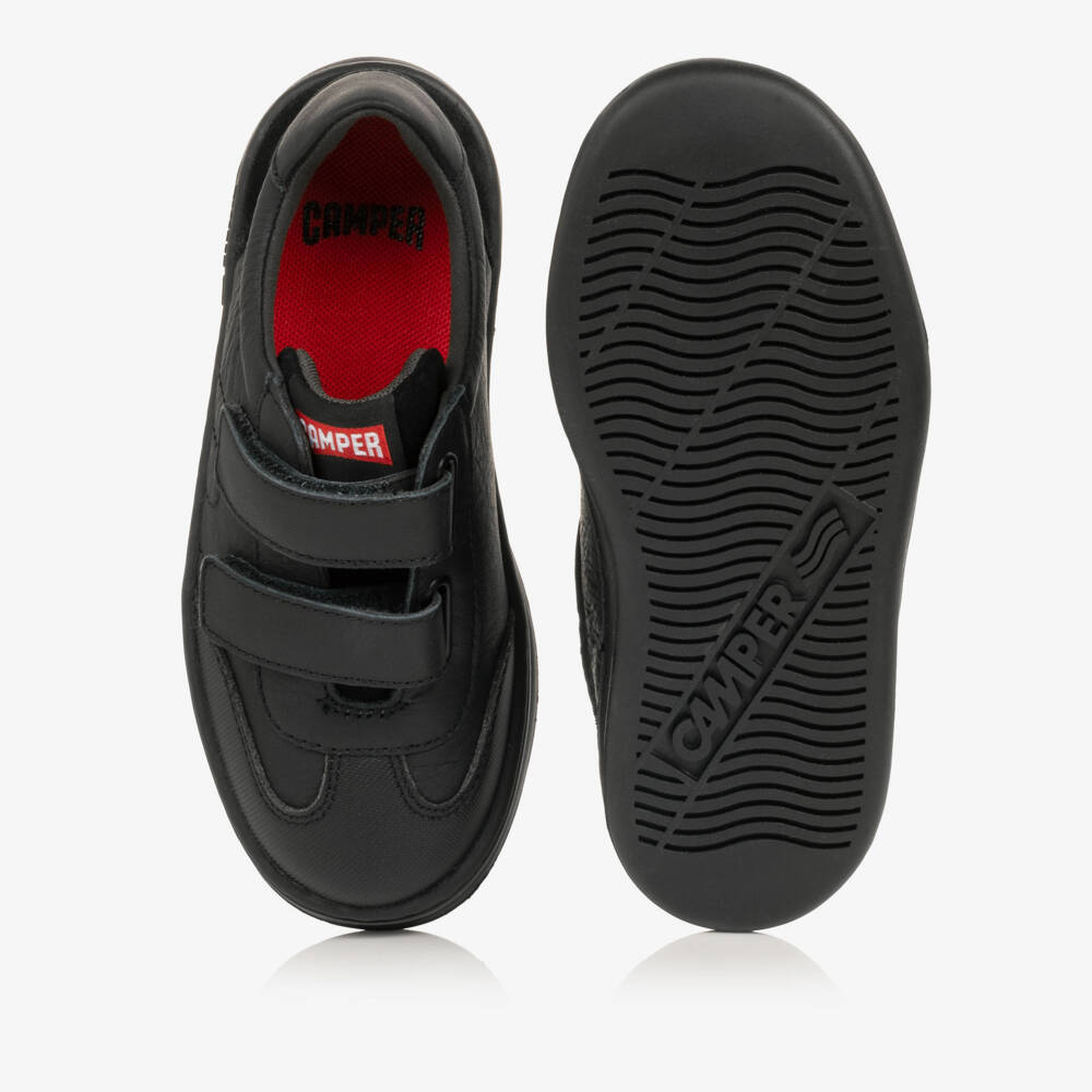Camper-Boys Black Leather Runner Four Trainers | Childrensalon
