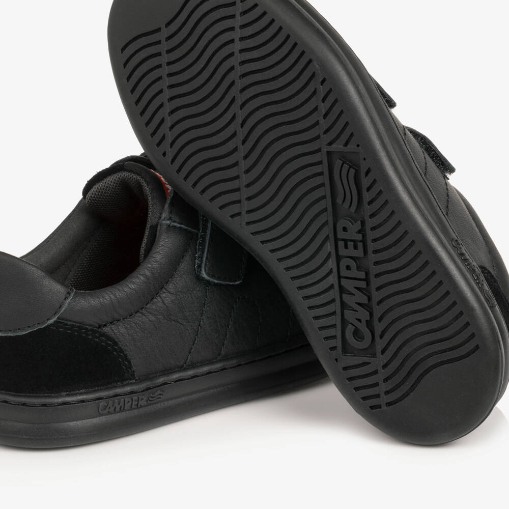 Camper-Boys Black Leather Runner Four Trainers | Childrensalon