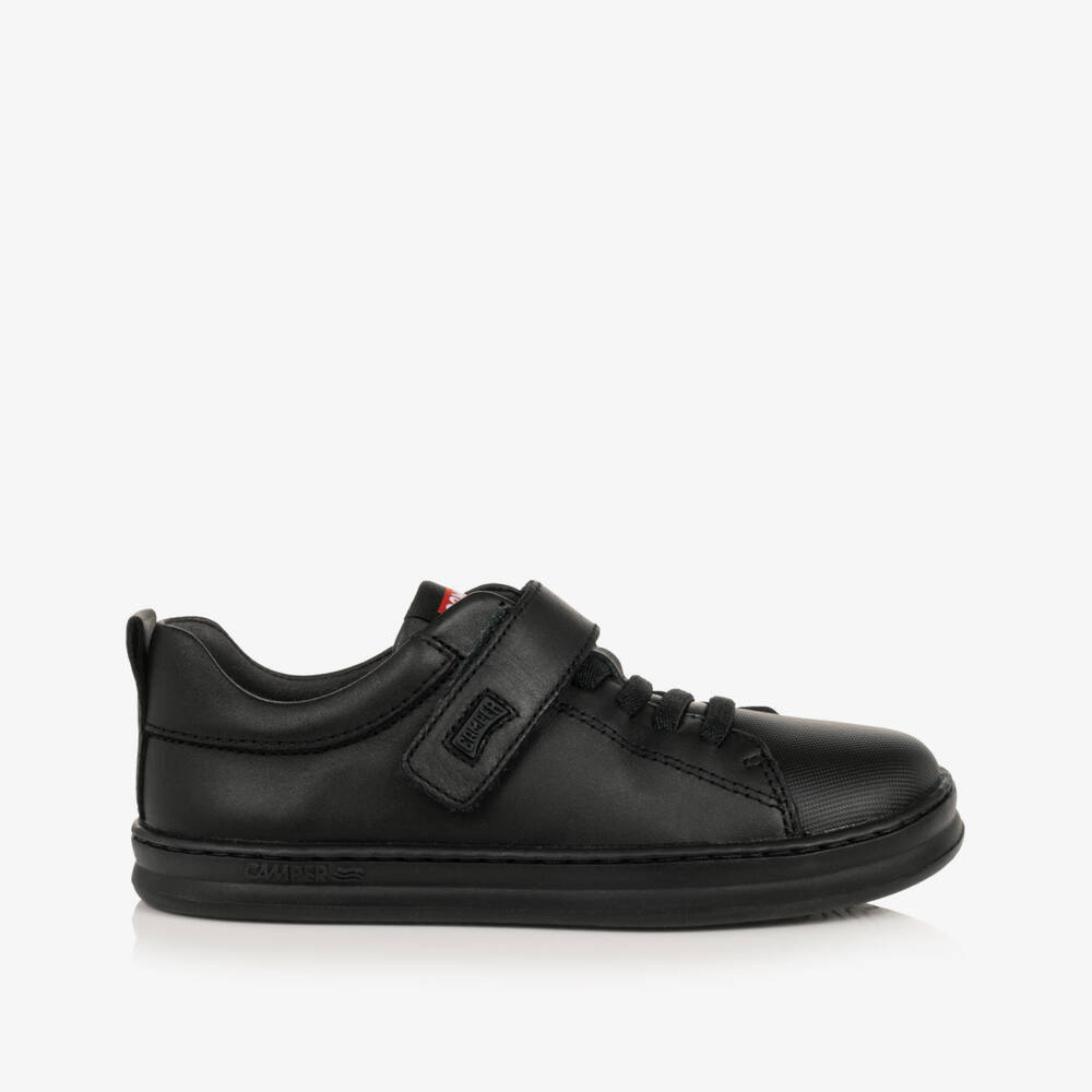 Camper-Boys Black Runner Four Trainers in Leather | Childrensalon