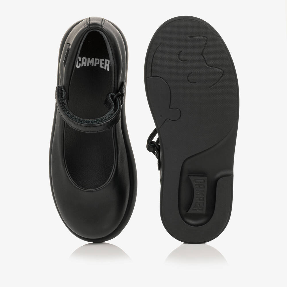 Camper-Girls Black Duet School Shoes in Leather | Childrensalon