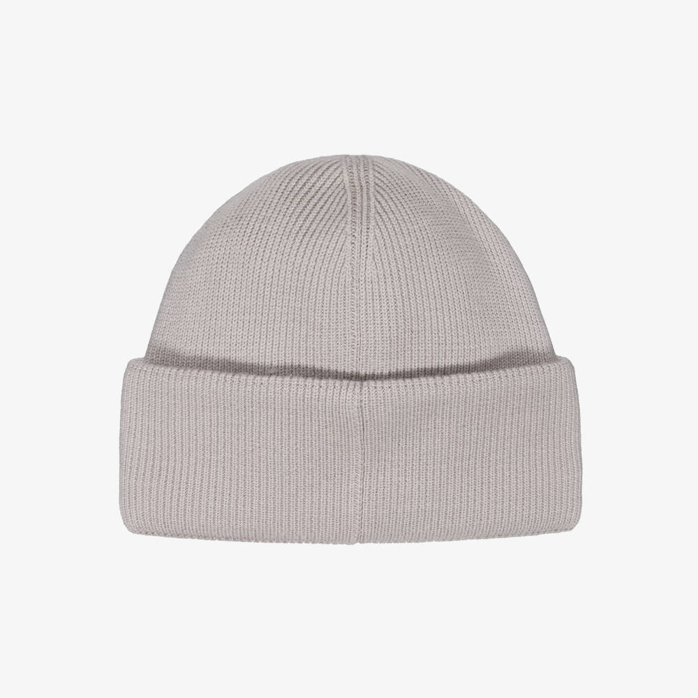 Canada Goose-Beige Merino Wool Ribbed Beanie Hat | Childrensalon