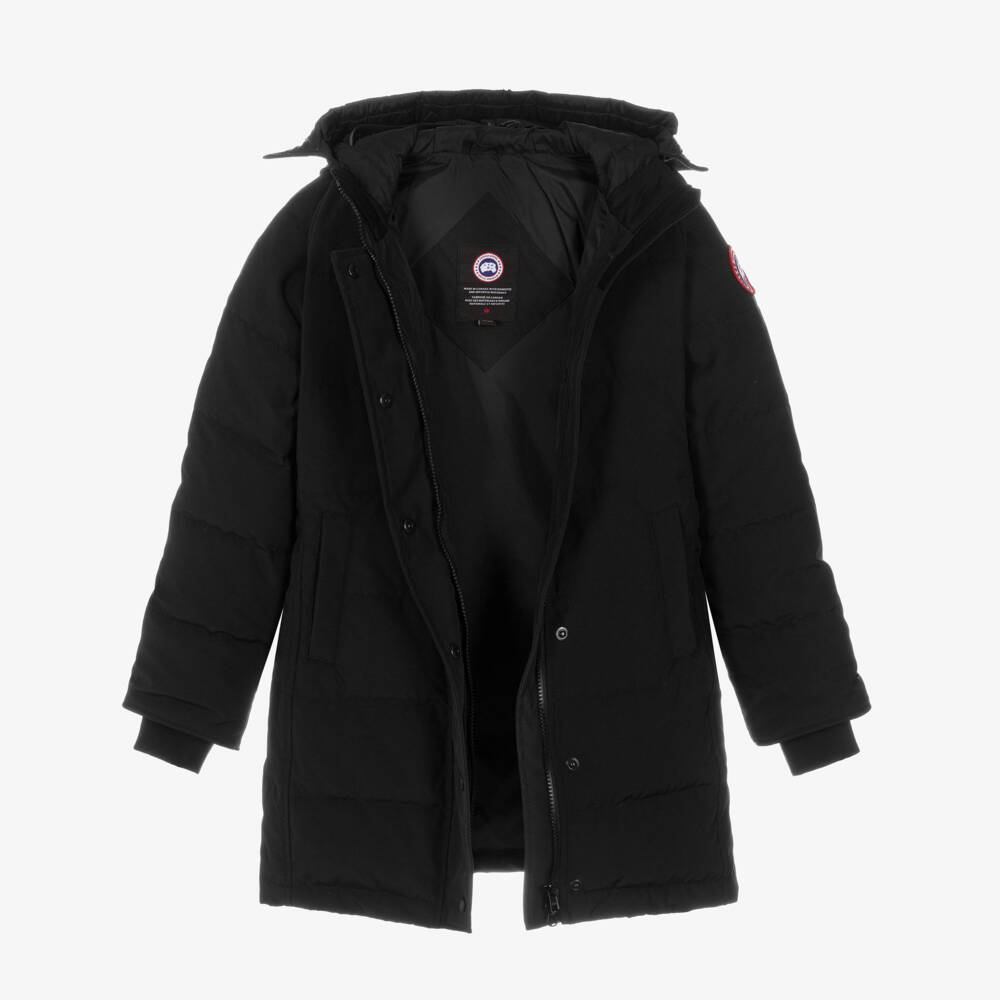 Canada Goose-Black Down Padded Juniper Parka Coat | Childrensalon