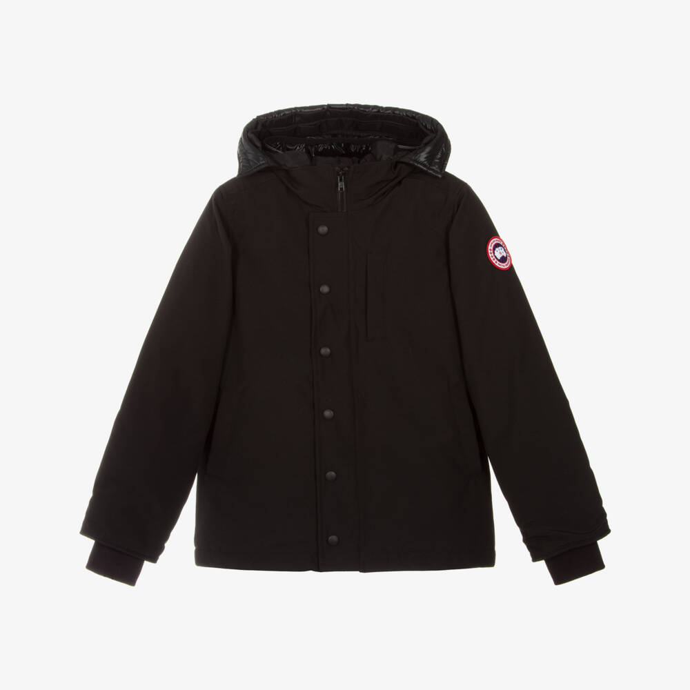 Canada Goose-Black Down Padded Logan Parka Jacket | Childrensalon