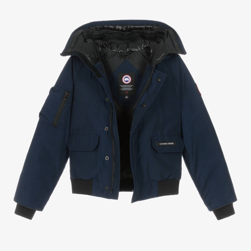 Canada Goose-Blue Down Padded Chilliwack Bomber Jacket | Childrensalon
