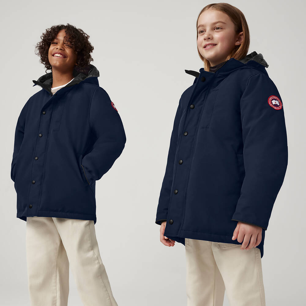 Canada Goose-Blue Down Padded Logan Parka Jacket | Childrensalon