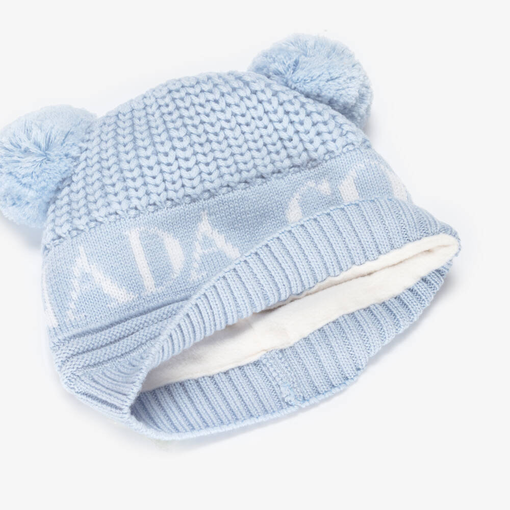 Canada Goose-Blue Wool Knit Baby Hat | Childrensalon