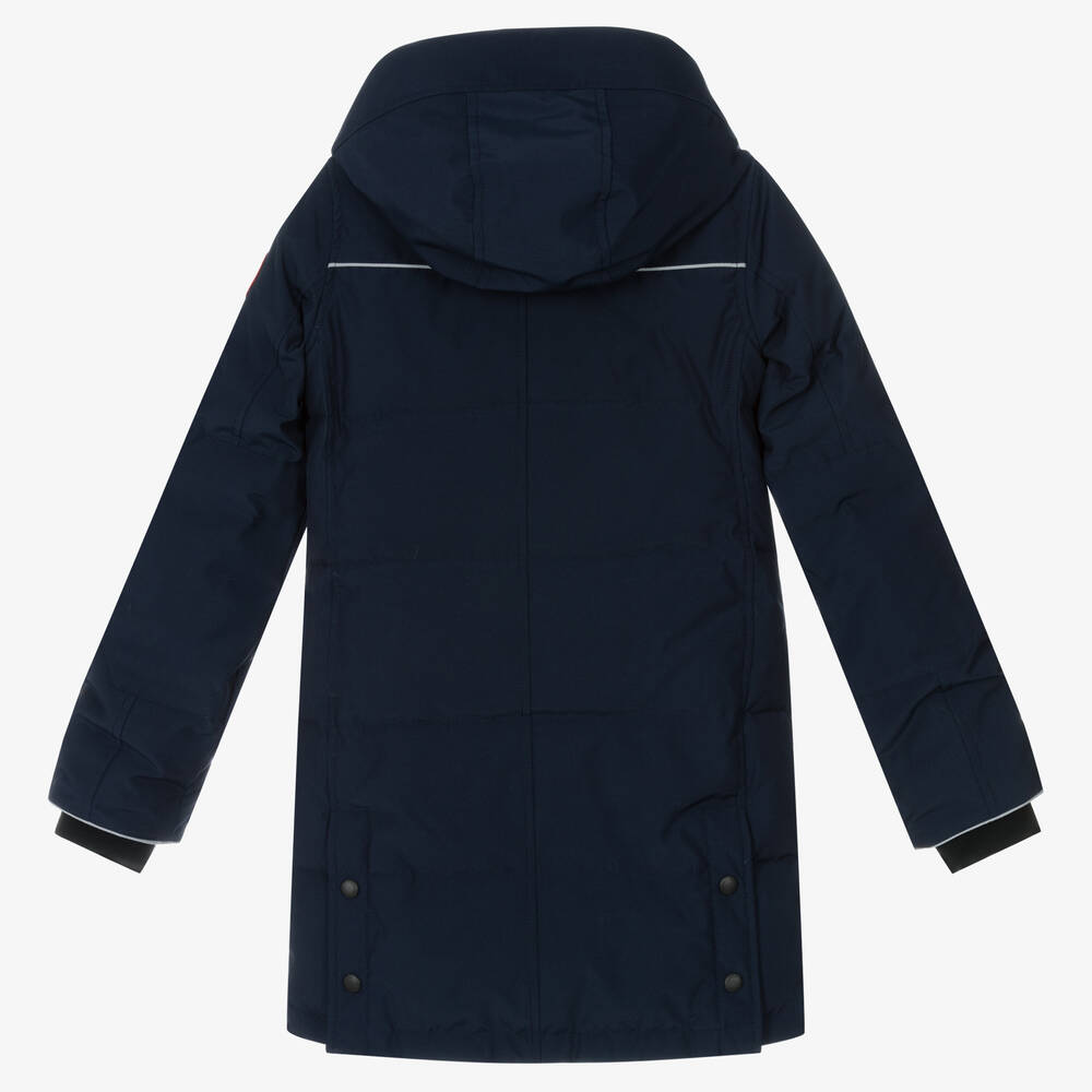 Canada Goose-Girls Blue Down Padded Juniper Parka Coat | Childrensalon