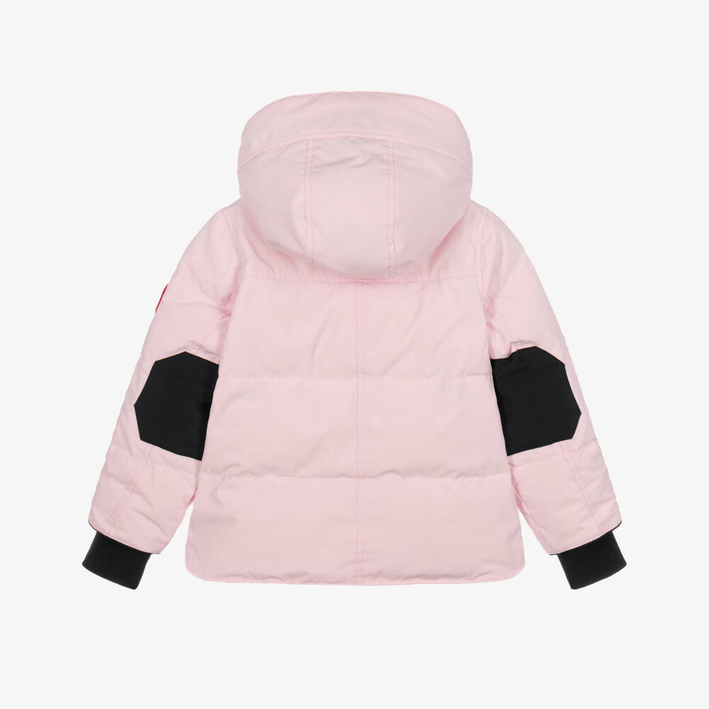 Canada Goose-Girls Pale Pink Down Padded Snowy Owl Jacket | Childrensalon