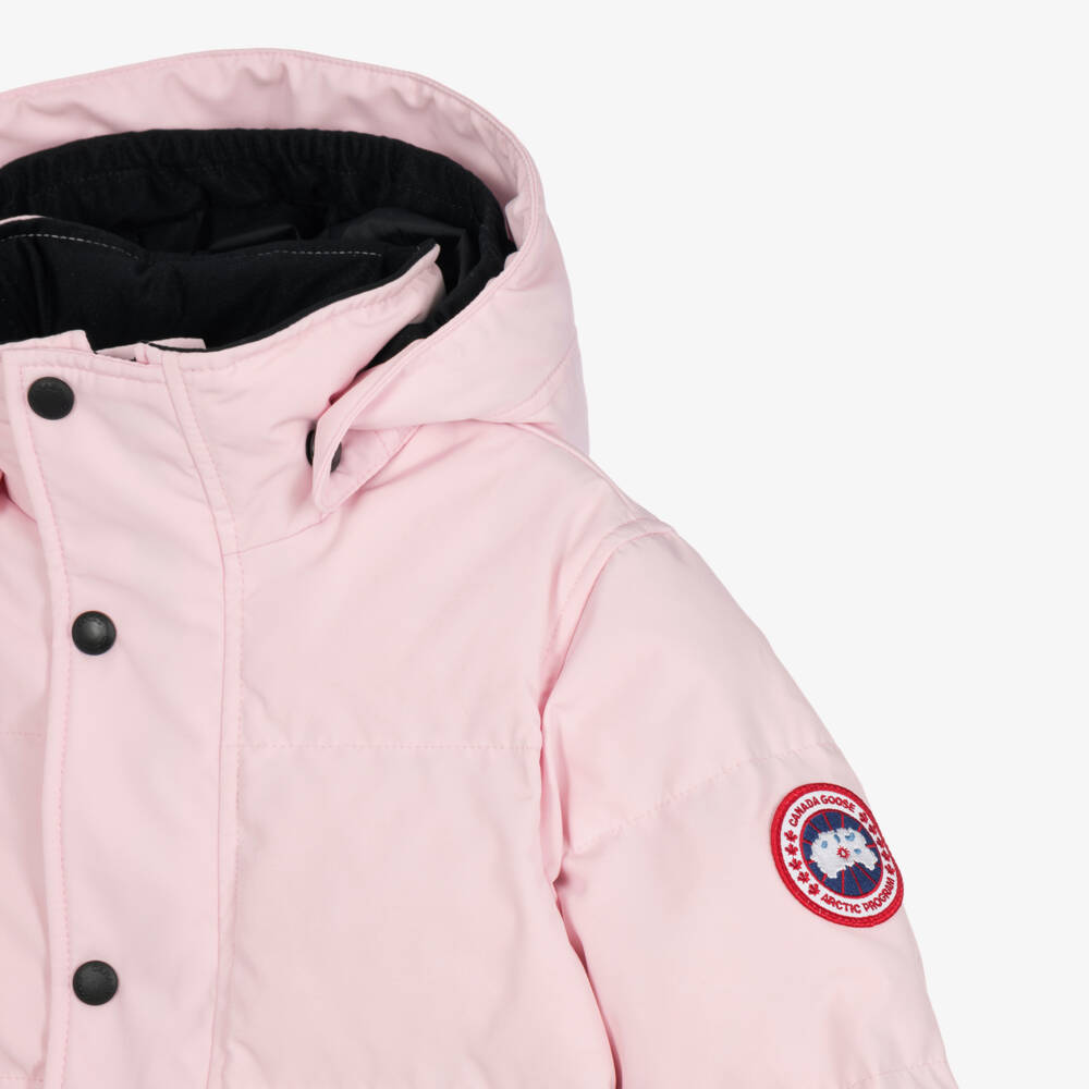 Canada Goose-Girls Pale Pink Down Padded Snowy Owl Jacket | Childrensalon