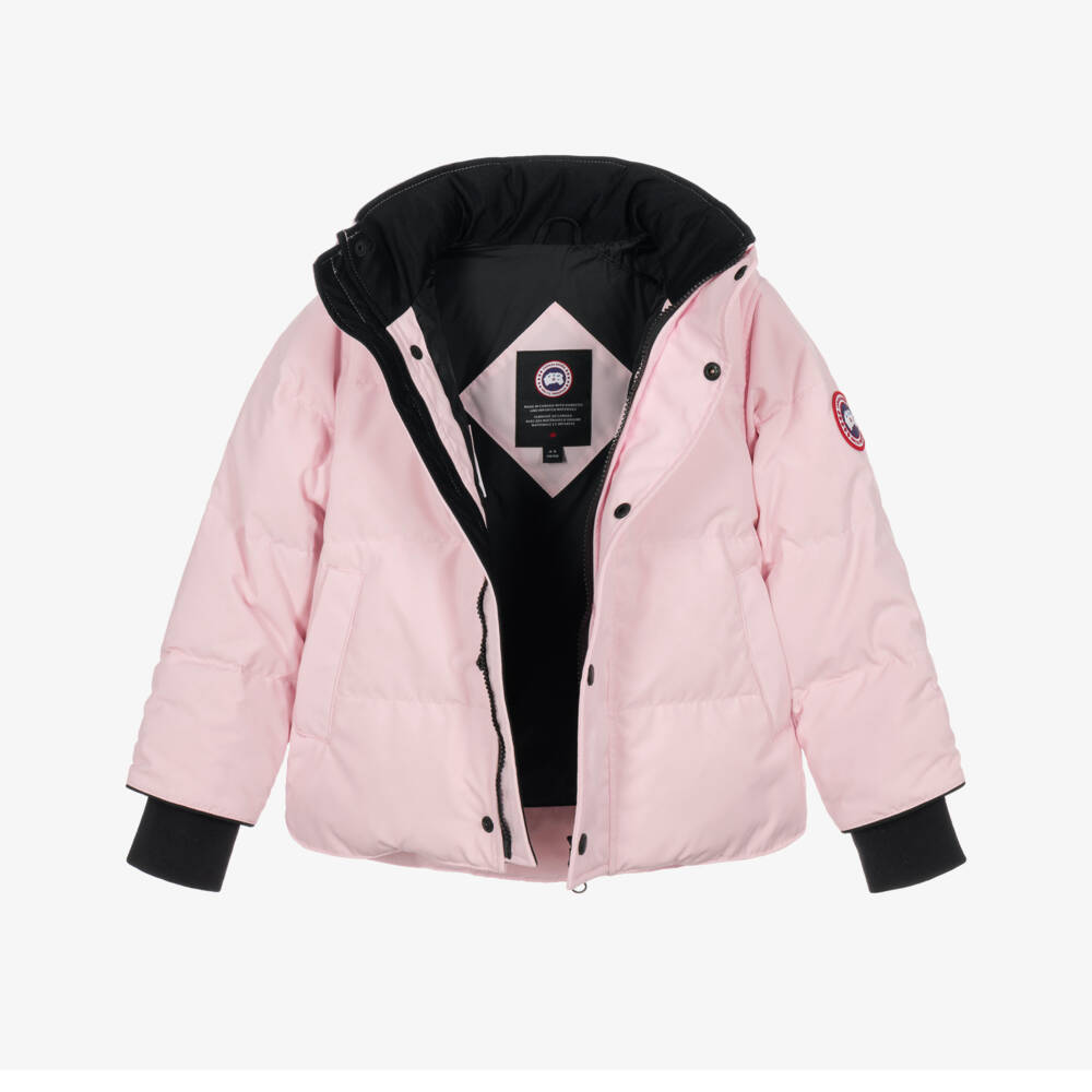 Canada Goose-Girls Pale Pink Down Padded Snowy Owl Jacket | Childrensalon