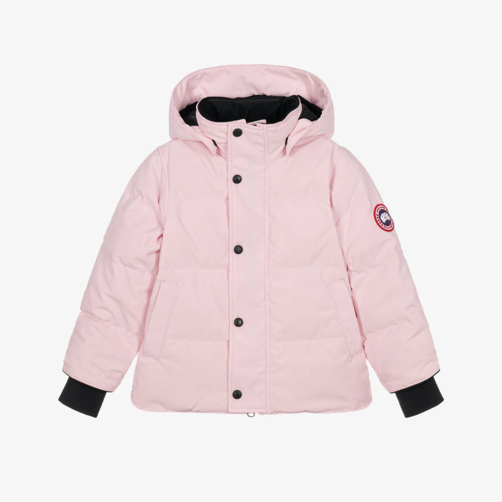 Canada Goose-Girls Pale Pink Down Padded Snowy Owl Jacket | Childrensalon