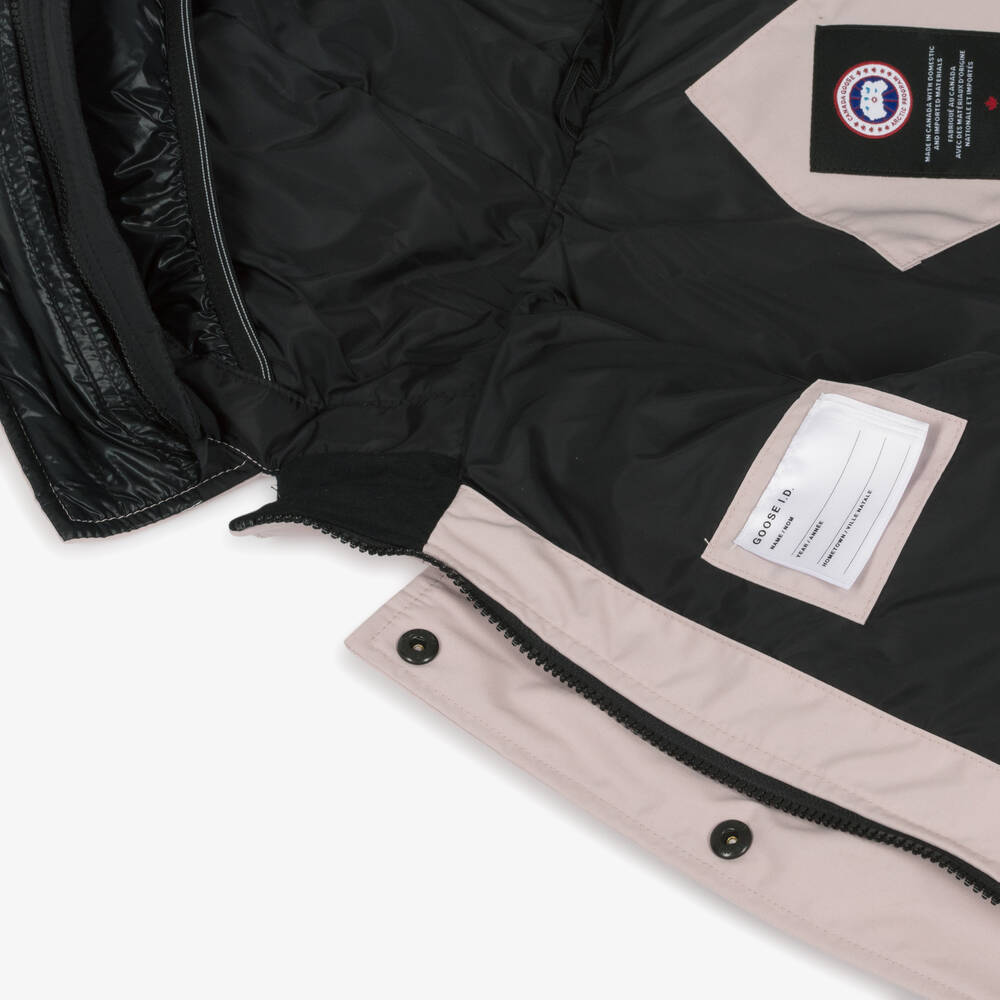 Canada Goose-Girls Pink Down Padded Juniper Coat | Childrensalon