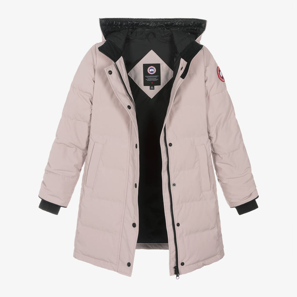 Canada Goose-Girls Pink Down Padded Juniper Coat | Childrensalon