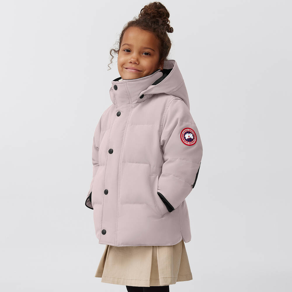 Canada Goose-Girls Pink Down Padded Snowy Owl Jacket | Childrensalon