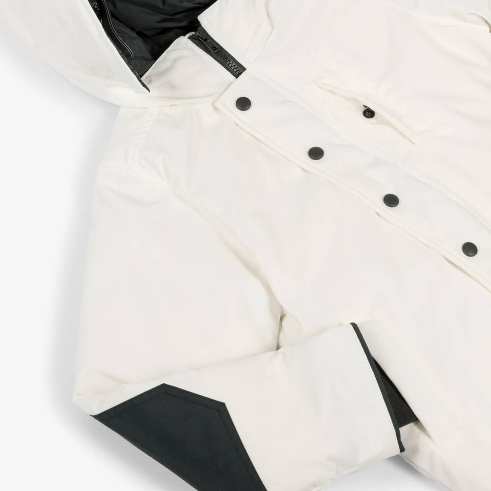 Canada Goose-Куртка парка белая пуховая Logan | Childrensalon
