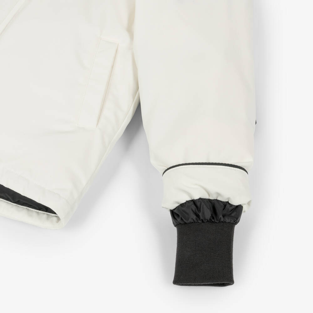 Canada Goose-Куртка парка белая пуховая Logan | Childrensalon