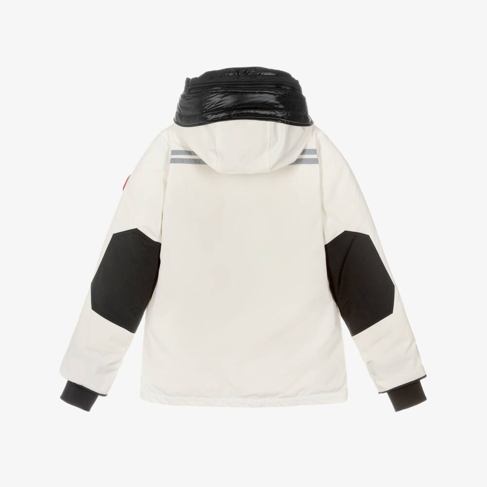 Canada Goose-Куртка парка белая пуховая Logan | Childrensalon