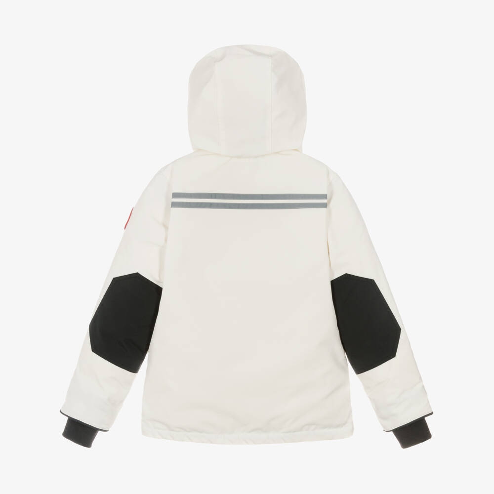 Canada Goose-Куртка парка белая пуховая Logan | Childrensalon