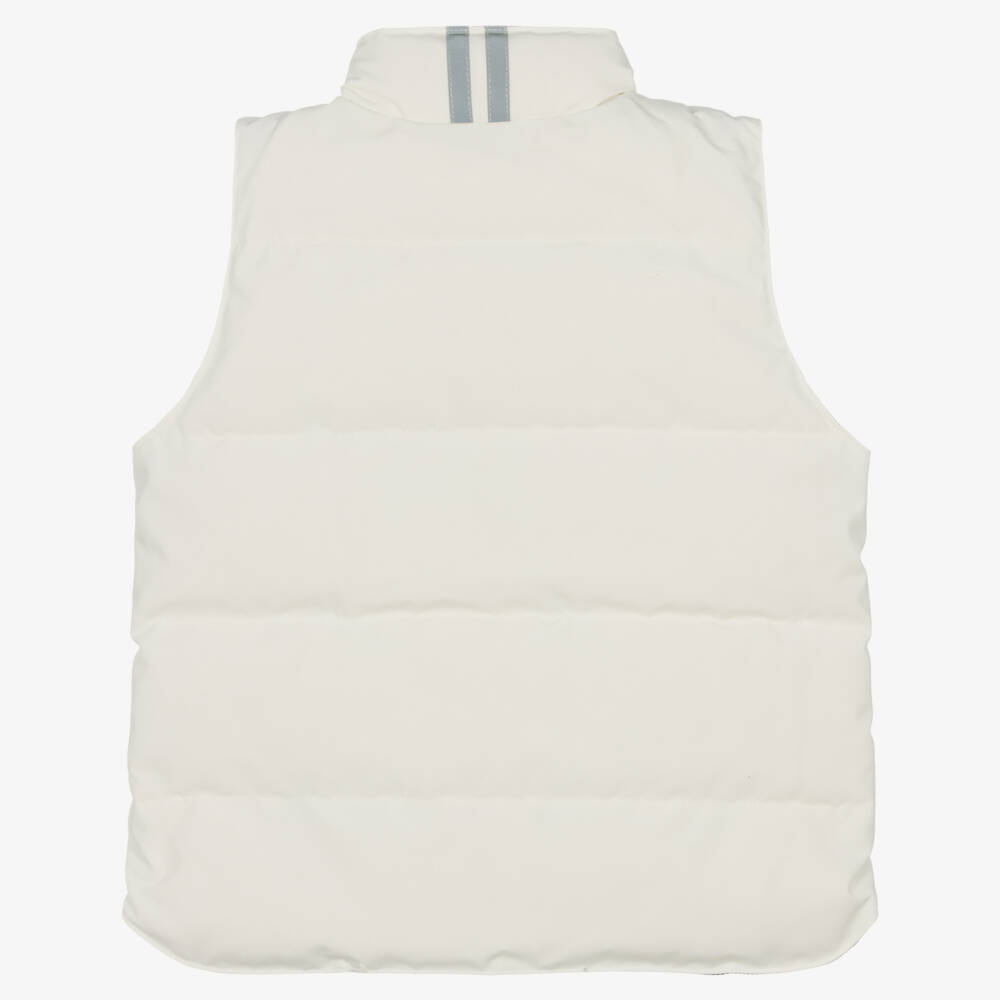 Canada Goose-Junior White Down Padded Vanier Gilet | Childrensalon