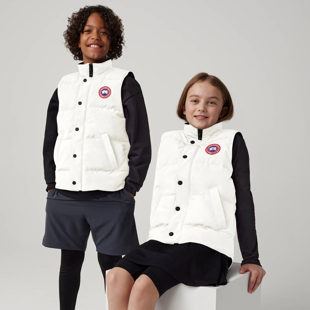 Canada Goose-Junior White Down Padded Vanier Gilet | Childrensalon