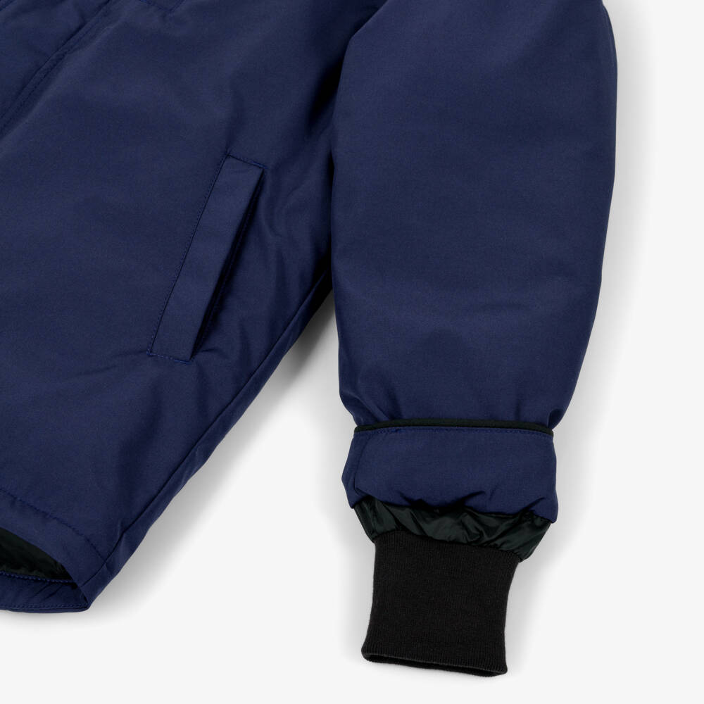 Canada Goose-جاكيت باركا مبطن بالزغب لون كحلي برقعة شعار الماركة | Childrensalon