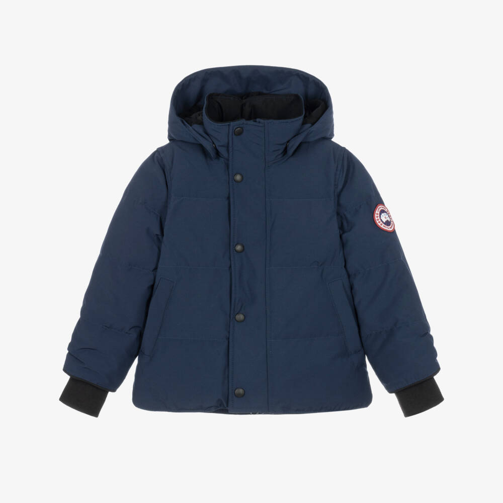Canada Goose-Navy Blue Down Padded Snowy Owl Jacket | Childrensalon