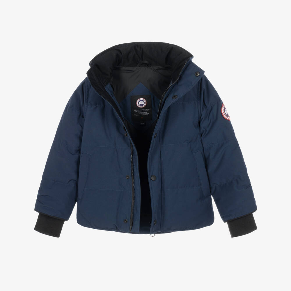 Canada Goose-Navy Blue Down Padded Snowy Owl Jacket | Childrensalon