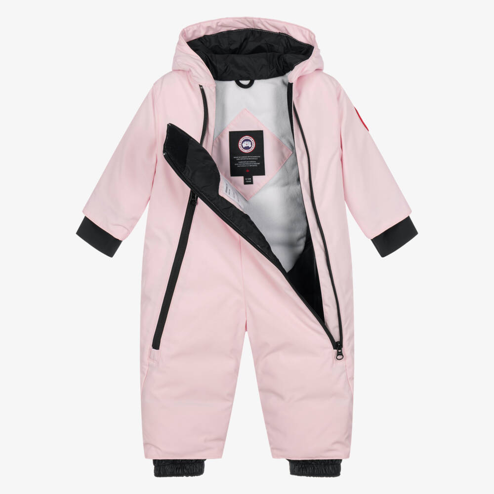 Canada Goose-Pale Pink Down Padded Baby Lamb Snowsuit | Childrensalon