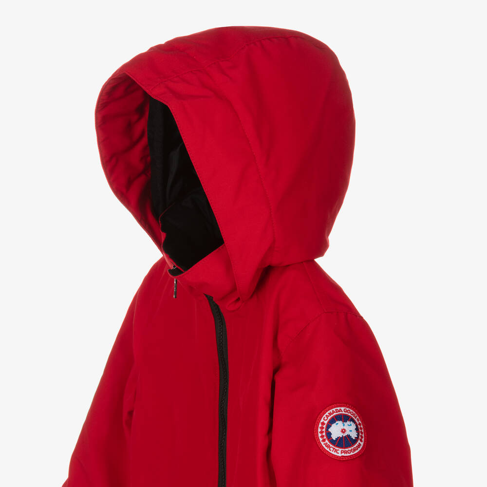 Canada Goose-Red Down Padded Grizzly Snowsuit | Childrensalon