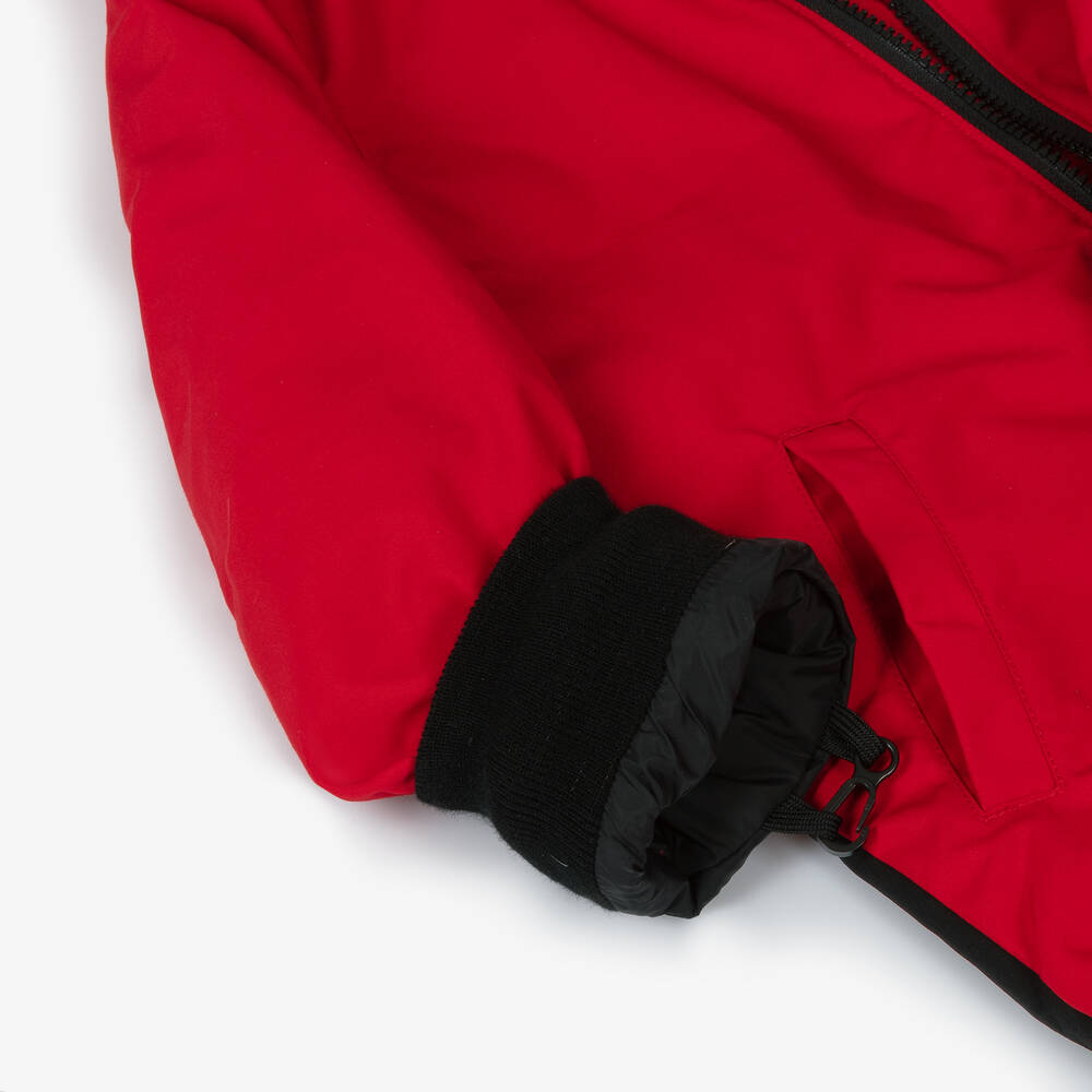 Canada Goose-Red Down Padded Grizzly Snowsuit | Childrensalon