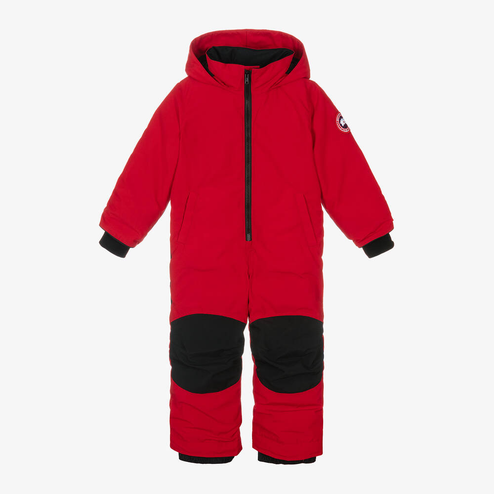 Canada Goose-Red Down Padded Grizzly Snowsuit | Childrensalon