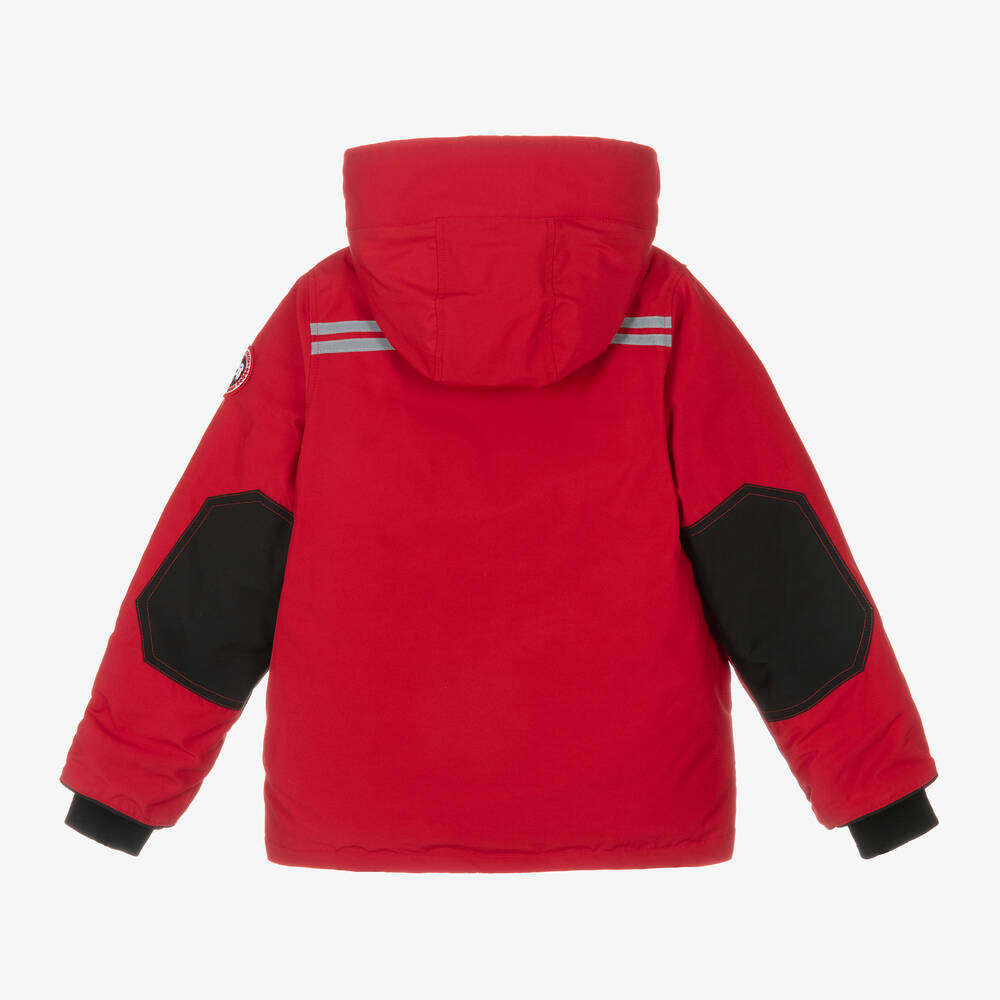 Canada Goose-جاكيت لوغان مبطن بريش لون أحمر | Childrensalon