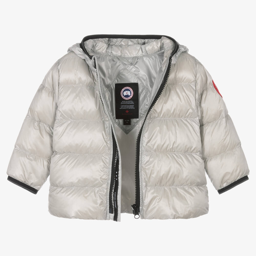 Canada Goose-Silver Down Padded Crofton Baby Jacket | Childrensalon