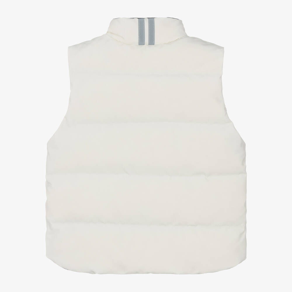 Canada Goose-جيليه فانير مبطن بريش لونأبيض للأطفال | Childrensalon