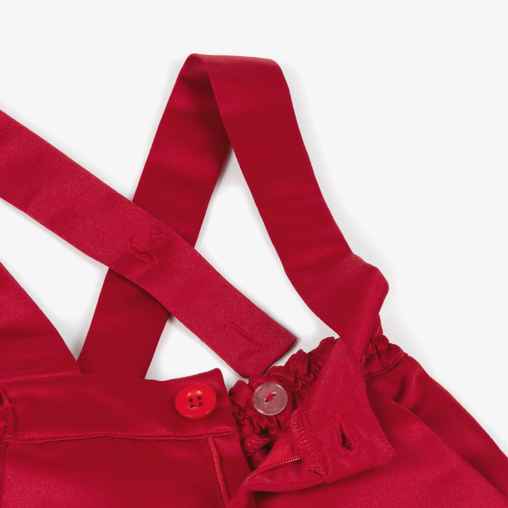 Caramelo Kids-Baby Boys Red & White Bow Tie Cotton Shorts Set  | Childrensalon