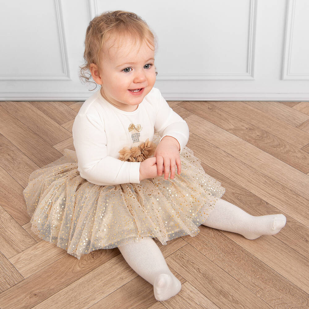 Tutu Skirt Tutu Romper Baby Girl Caramelo Kids Baby Girls Beige