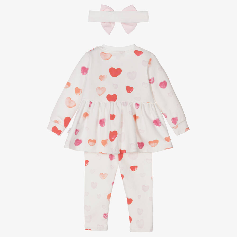 Caramelo Kids-Baby Girls Ivory Cotton Leggings Set | Childrensalon