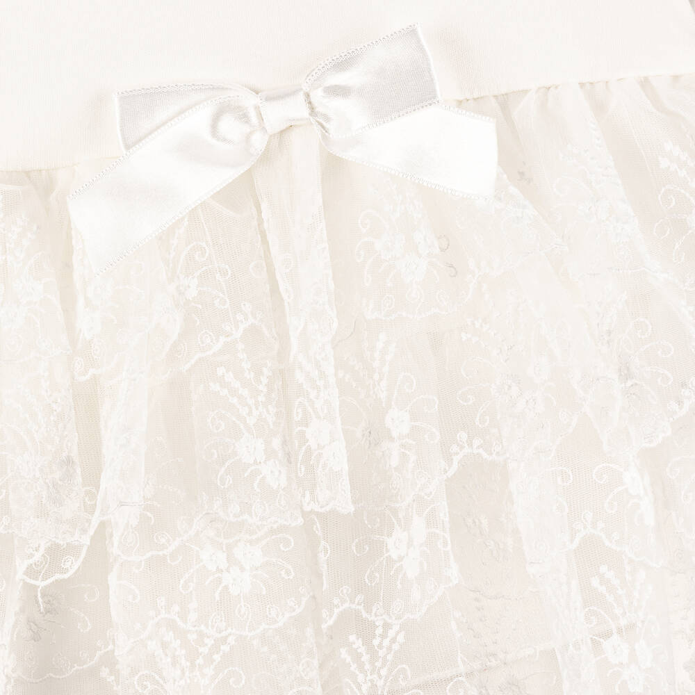 Caramelo Kids-Кремовый комбинезон из хлопка и тюля для малышек | Childrensalon