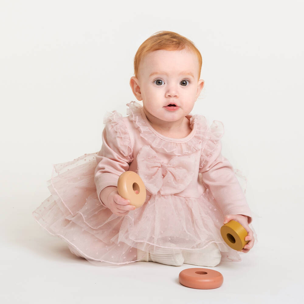 Caramelo Kids-Baby Girls Pink Cotton Leggings Set | Childrensalon