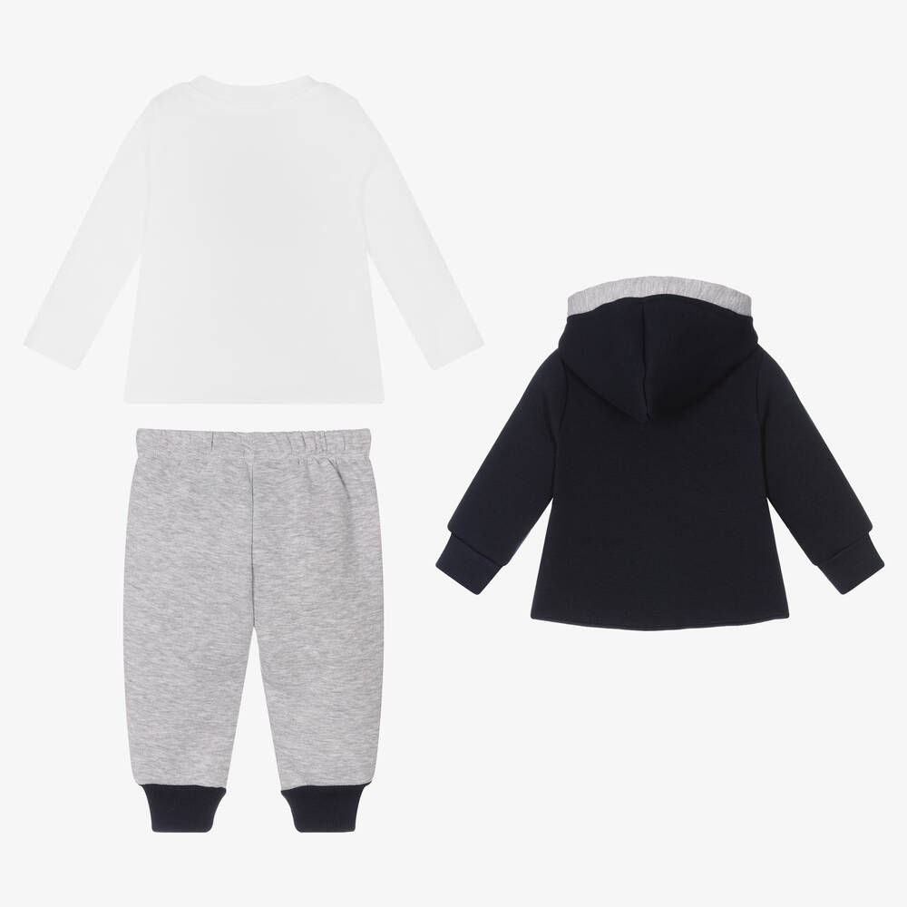 Caramelo Kids-Boys Blue & Grey Tracksuit Set | Childrensalon