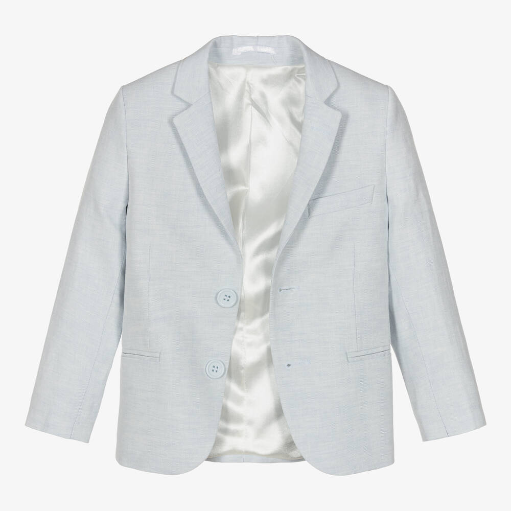 Caramelo Kids-طقم شورت قطن وكتان لون أزرق للأولاد | Childrensalon