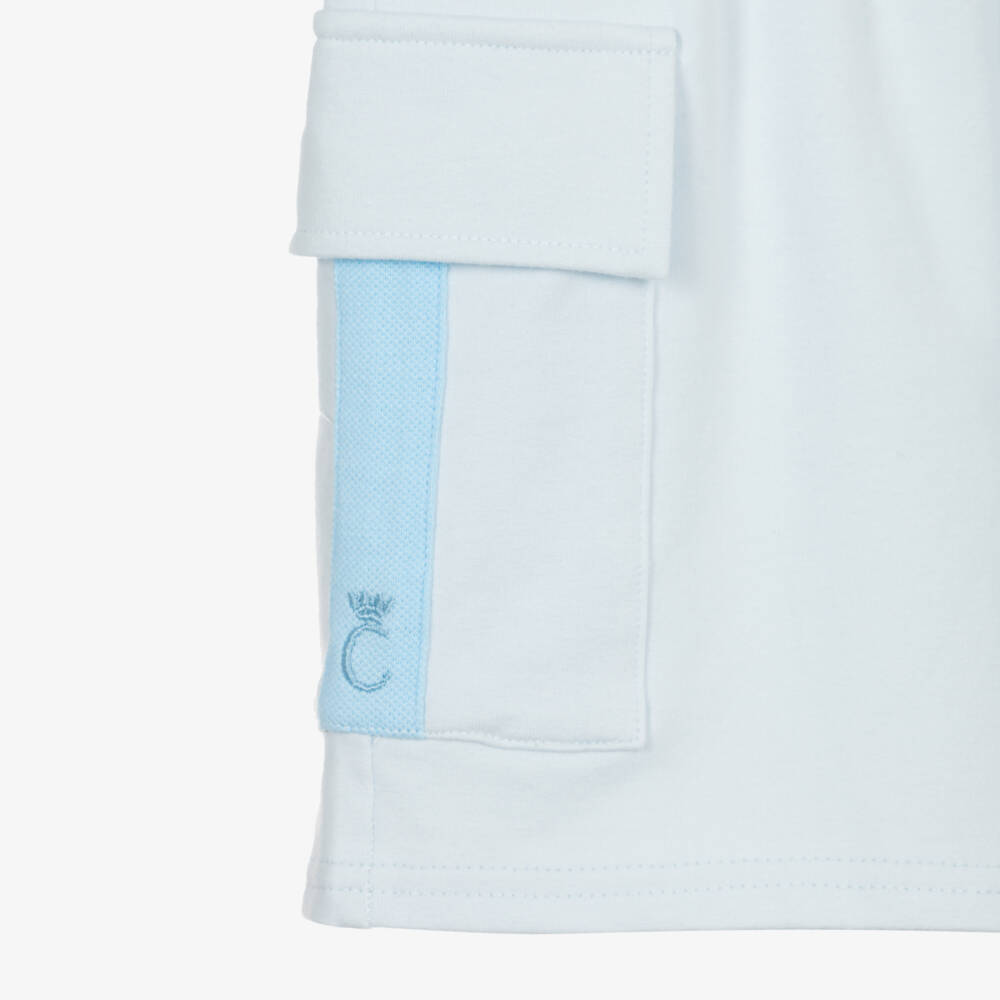 Caramelo Kids-Boys Light Blue Cotton Jersey Shorts Set | Childrensalon