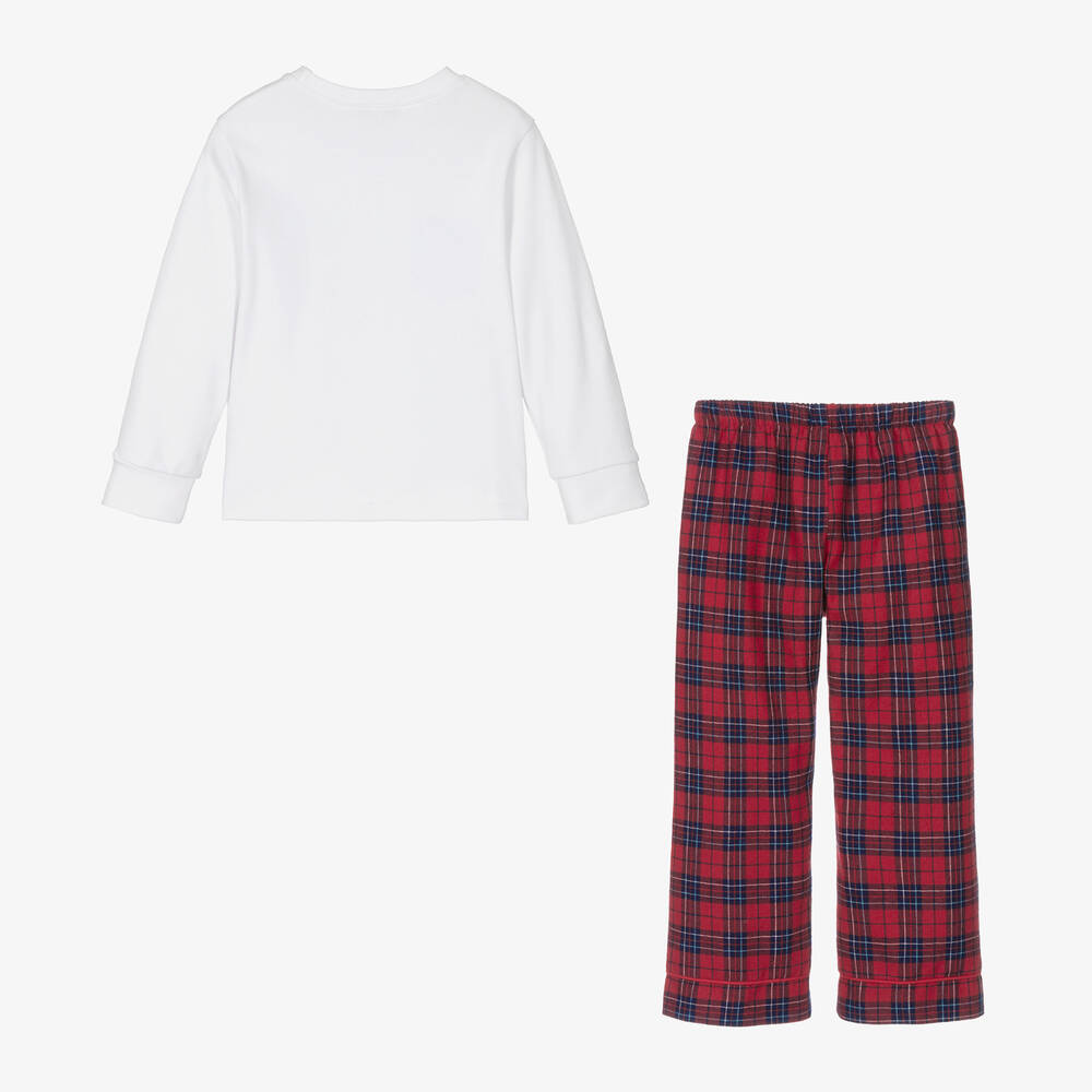 Caramelo Kids-Boys Red Tartan Check Cotton Pyjamas | Childrensalon