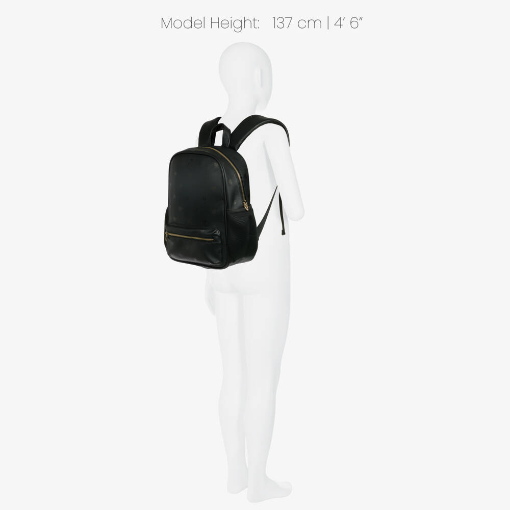 Caramelo Kids-Girls Black Backpack with Heart Print (37cm) | Childrensalon