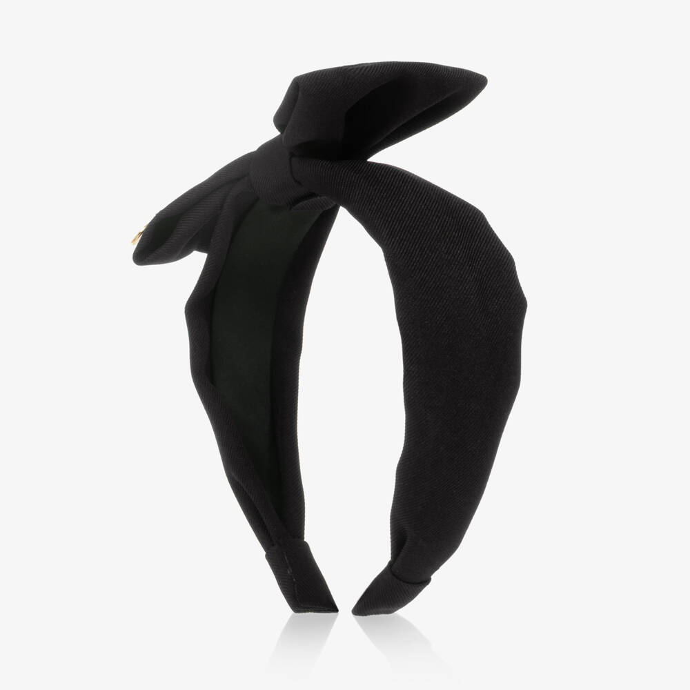 Caramelo Kids-Girls Black Hairband with Bow | Childrensalon