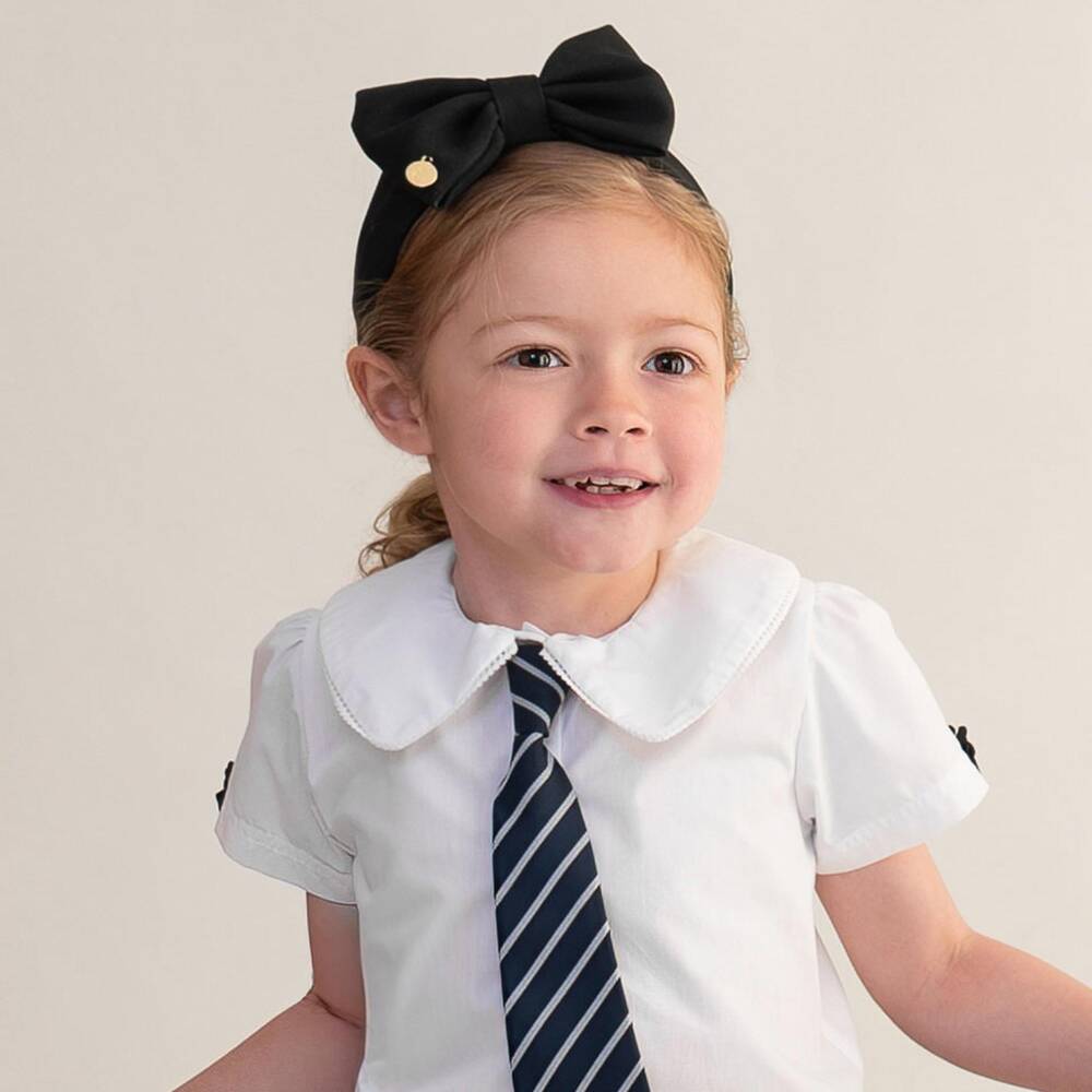 Caramelo Kids-Girls Black Hairband with Bow | Childrensalon